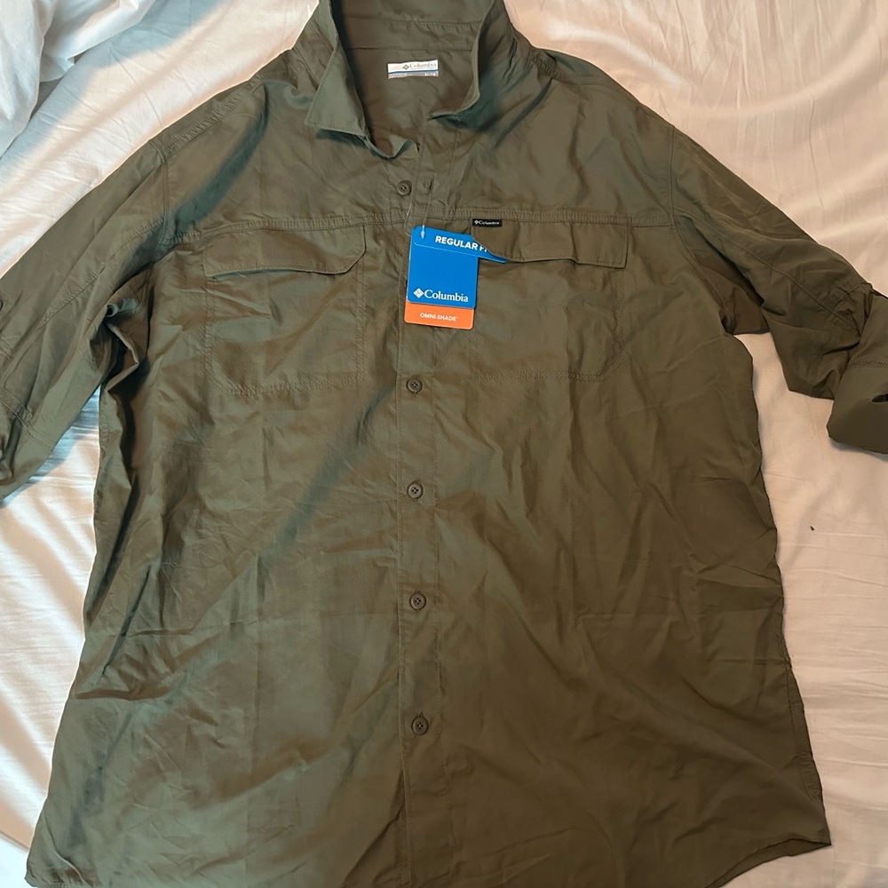 NWT Men’s Columbia Men's Olive Hiking Shirt - XL